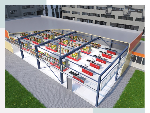 Строительство магазинов в Каменка от 607 руб. за м²