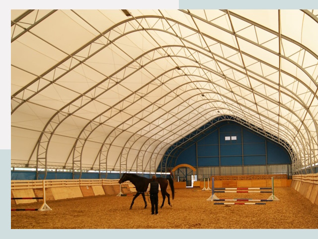 Строительство конных манежей в Каменке