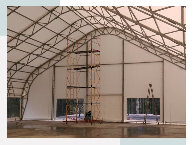 Шатровые ангары в Каменке