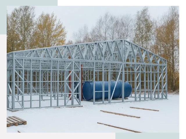 Металлические ангары в Каменке