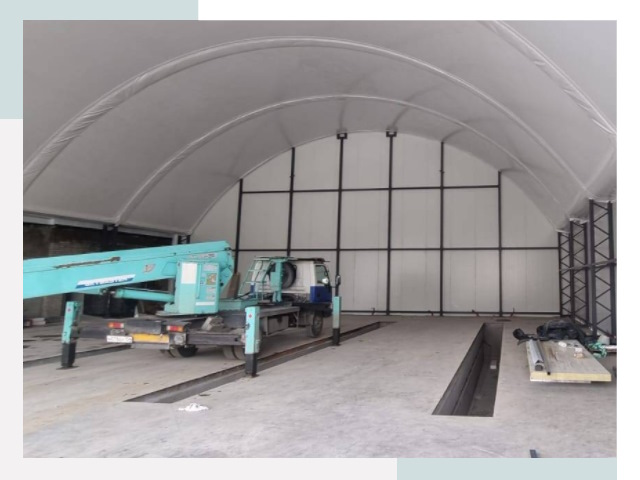 Внутреннее оснащение ангаров в Каменке