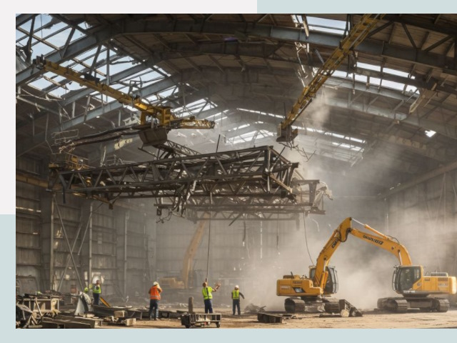 Демонтаж ангаров в Каменке от 607 руб. за м²